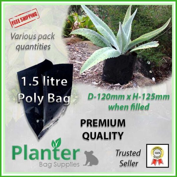 1.5 litre poly planter bag plant Growbag PB2 - Planter Bag Supplies NZ - for more info go to planterbags.co.nz