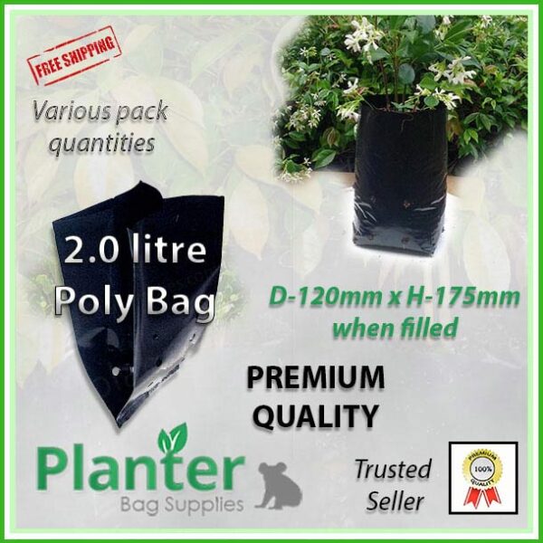 2 litre poly planter bag plant Growbag PB3 - Planter Bag Supplies NZ - for more info go to planterbags.co.nz