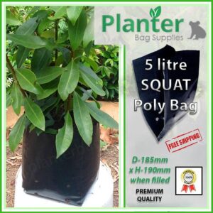 5 litre squat poly planter bag plant Growbag PB6.5 - Planter Bag Supplies NZ - for more info go to planterbags.co.nz