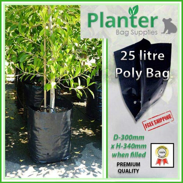 25 litre Poly Planter bag plant Growbag PB40 - Planter Bag Supplies NZ - for more info go to planterbags.co.nz