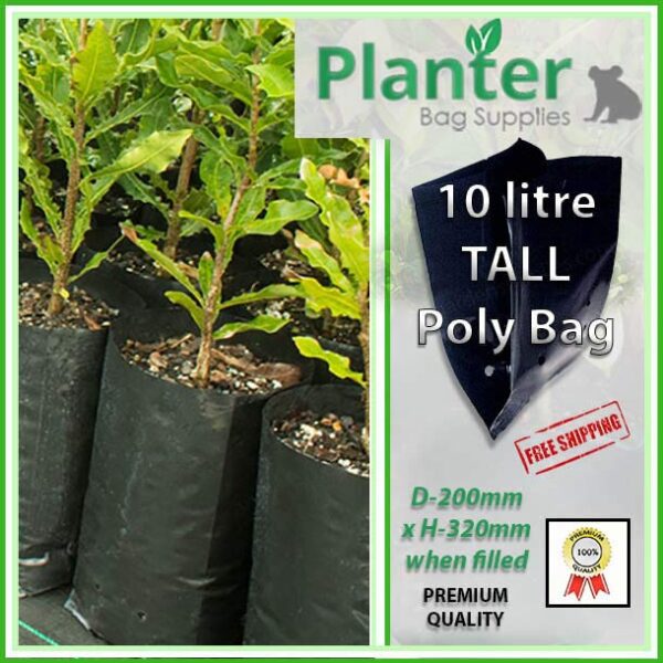 10 litre Tall Poly Planter bag plant Growbag - Planter Bag Supplies NZ - for more info go to planterbags.co.nz