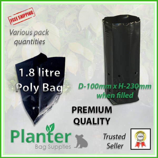 1.8 litre tall poly planter bag plant Growbag - Planter Bag Supplies NZ - for more info go to planterbags.co.nz