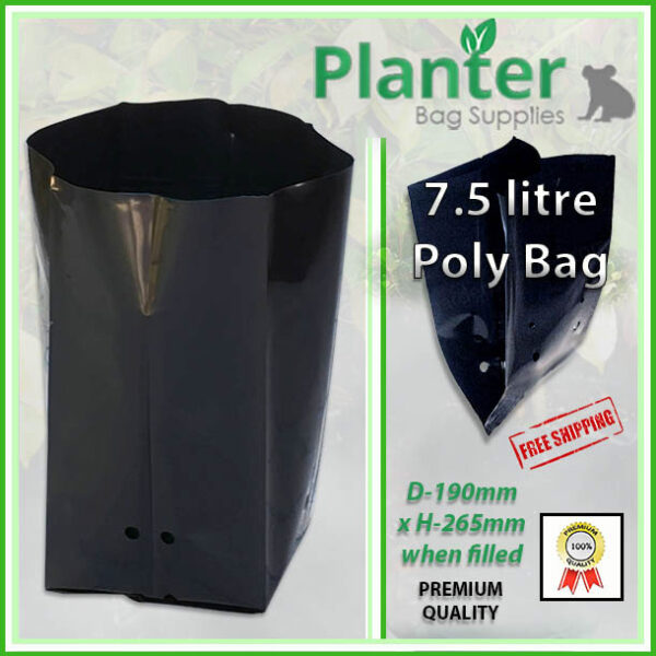 7.5 litre Standard Poly Planter bag plant Growbag PB12 - Planter Bag Supplies NZ - for more info go to planterbags.co.nz