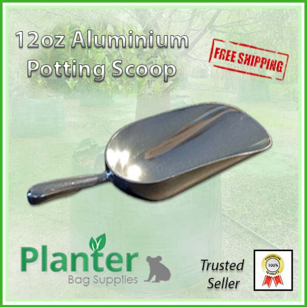 12oz Aluminium Potting Scoop - Planter Bag Supplies https://planterbags.co.nz/