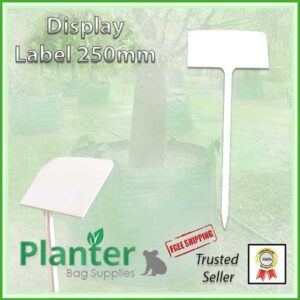 250mm White Display Plant Label – Angled Head Garden Sign